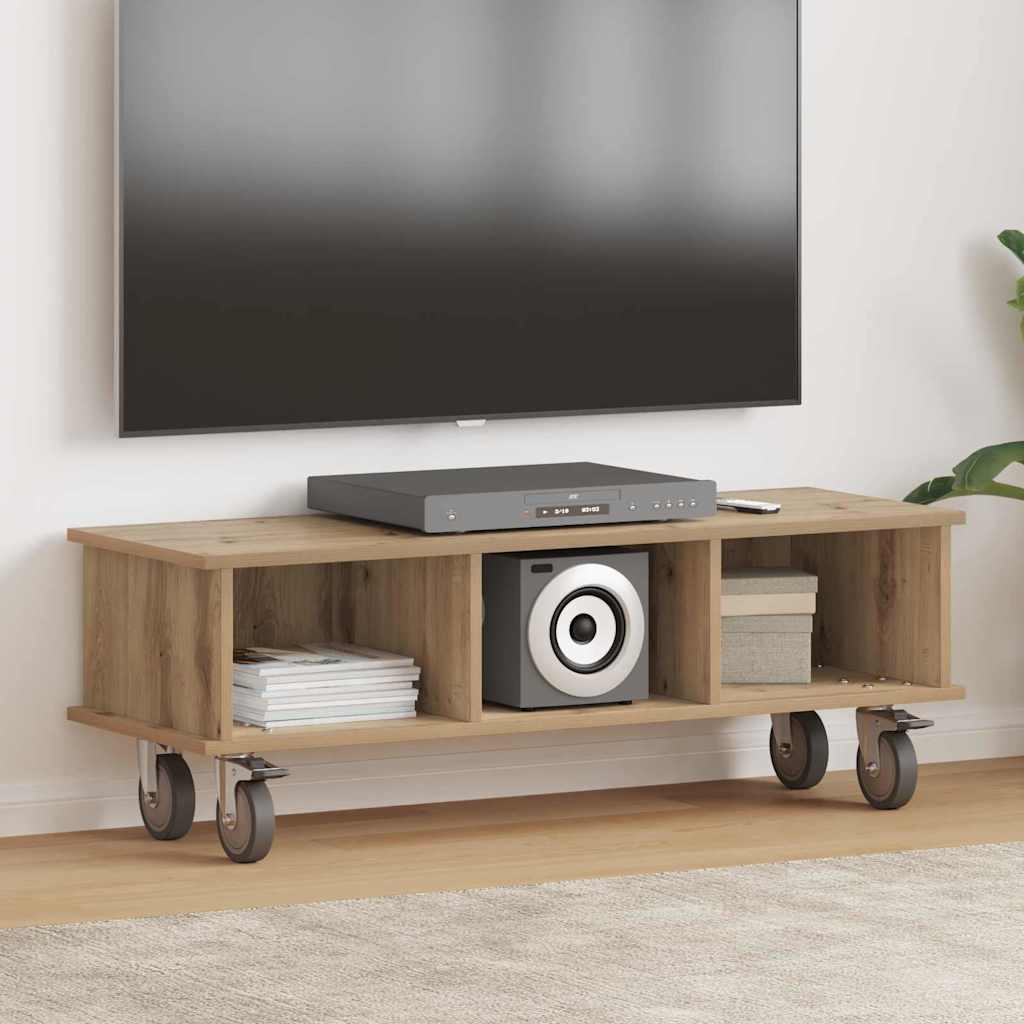 TV-standaard Artisan Eiken 100 x 35 x 35 cm Bewerkt hout is nu te koop bij PeponiXL, paradijselijk wonen!