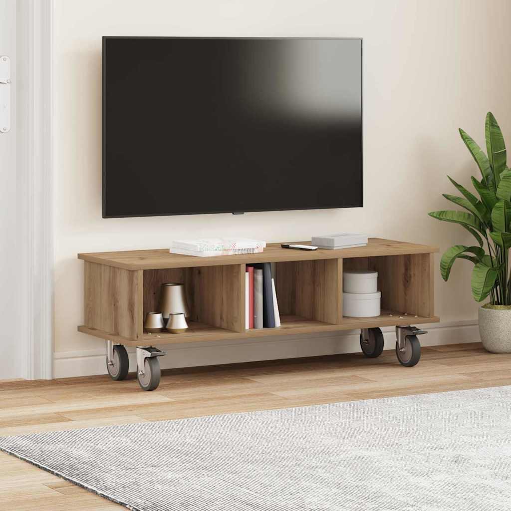 TV-standaard Artisan Eiken 100 x 35 x 35 cm Bewerkt hout is nu te koop bij PeponiXL, paradijselijk wonen!