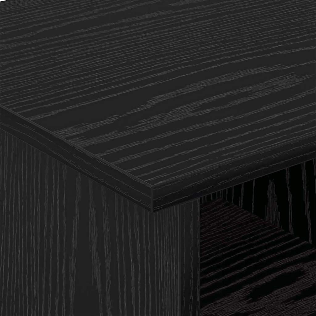 TV-standaard Zwart Eiken 68,5 x 35 x 35 cm Bewerkt hout is nu te koop bij PeponiXL, paradijselijk wonen!