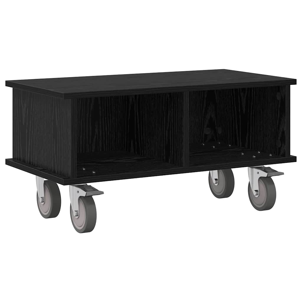 TV-standaard Zwart Eiken 68,5 x 35 x 35 cm Bewerkt hout is nu te koop bij PeponiXL, paradijselijk wonen!