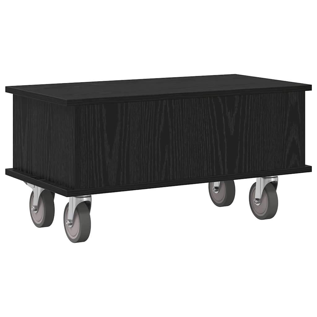 TV-standaard Zwart Eiken 68,5 x 35 x 35 cm Bewerkt hout is nu te koop bij PeponiXL, paradijselijk wonen!
