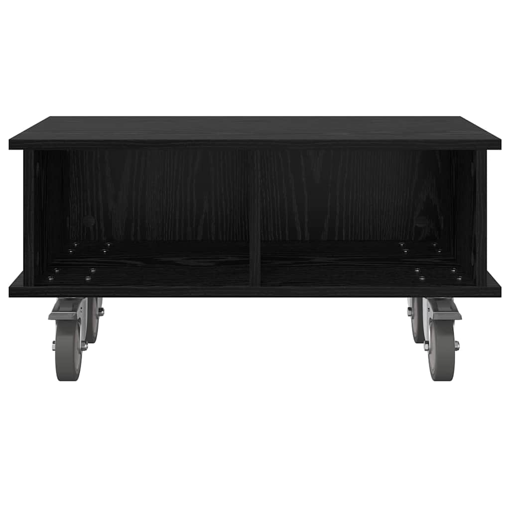 TV-standaard Zwart Eiken 68,5 x 35 x 35 cm Bewerkt hout is nu te koop bij PeponiXL, paradijselijk wonen!