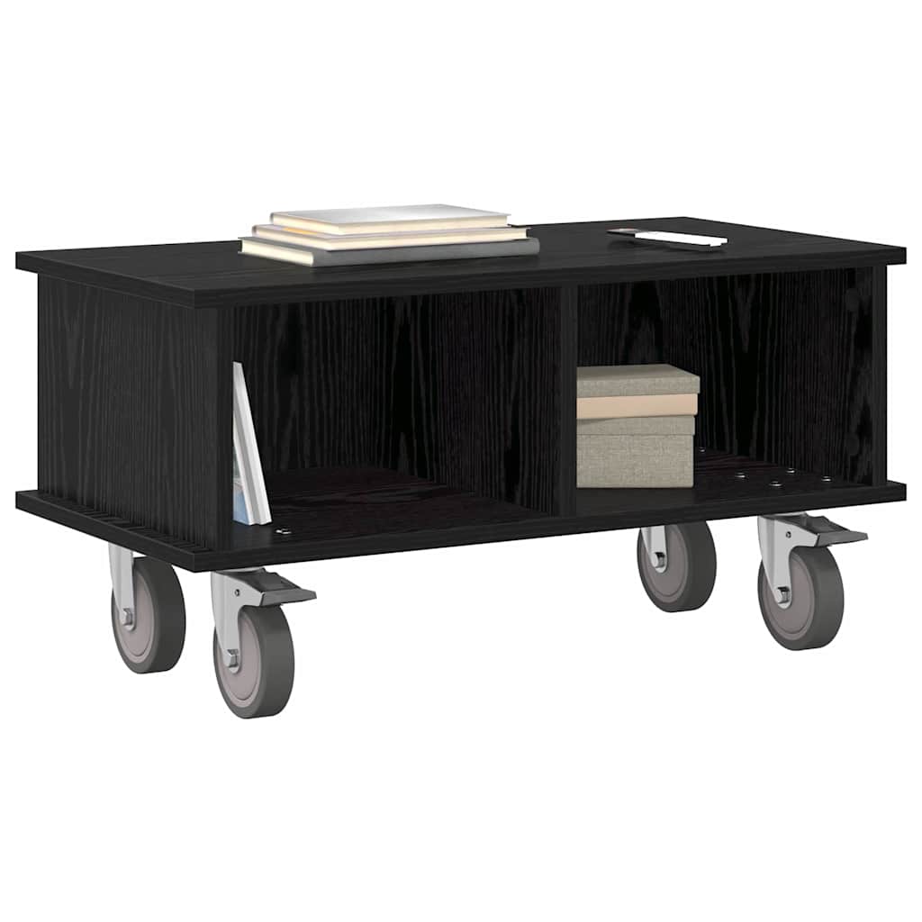 TV-standaard Zwart Eiken 68,5 x 35 x 35 cm Bewerkt hout is nu te koop bij PeponiXL, paradijselijk wonen!