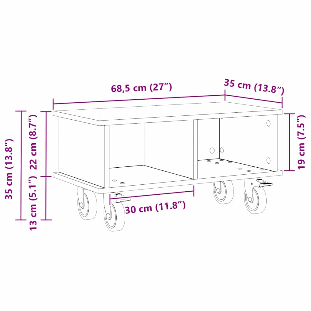 TV-standaard Beton Grijs 68,5 x 35 x 35 cm Bewerkt hout is nu te koop bij PeponiXL, paradijselijk wonen!