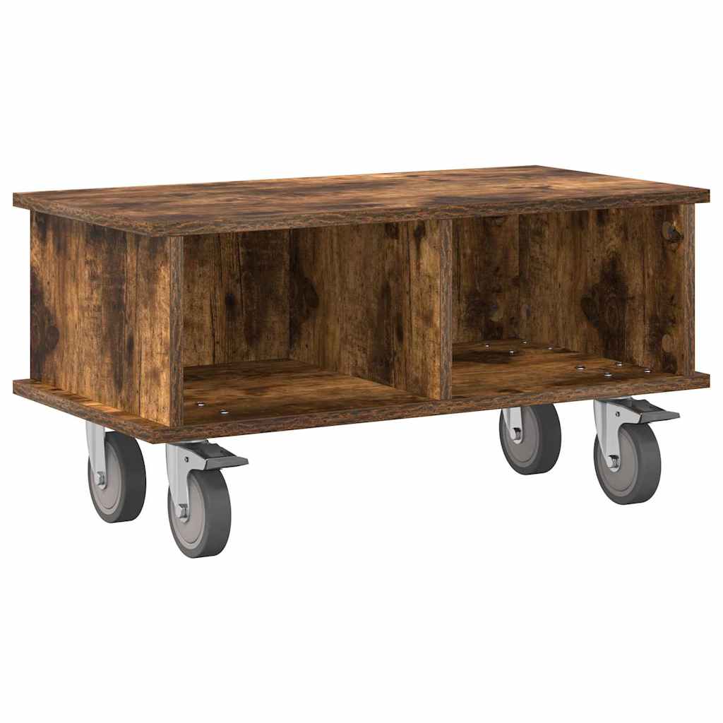 TV-standaard Gerookt eiken 68,5 x 35 x 35 cm Bewerkt hout is nu te koop bij PeponiXL, paradijselijk wonen!