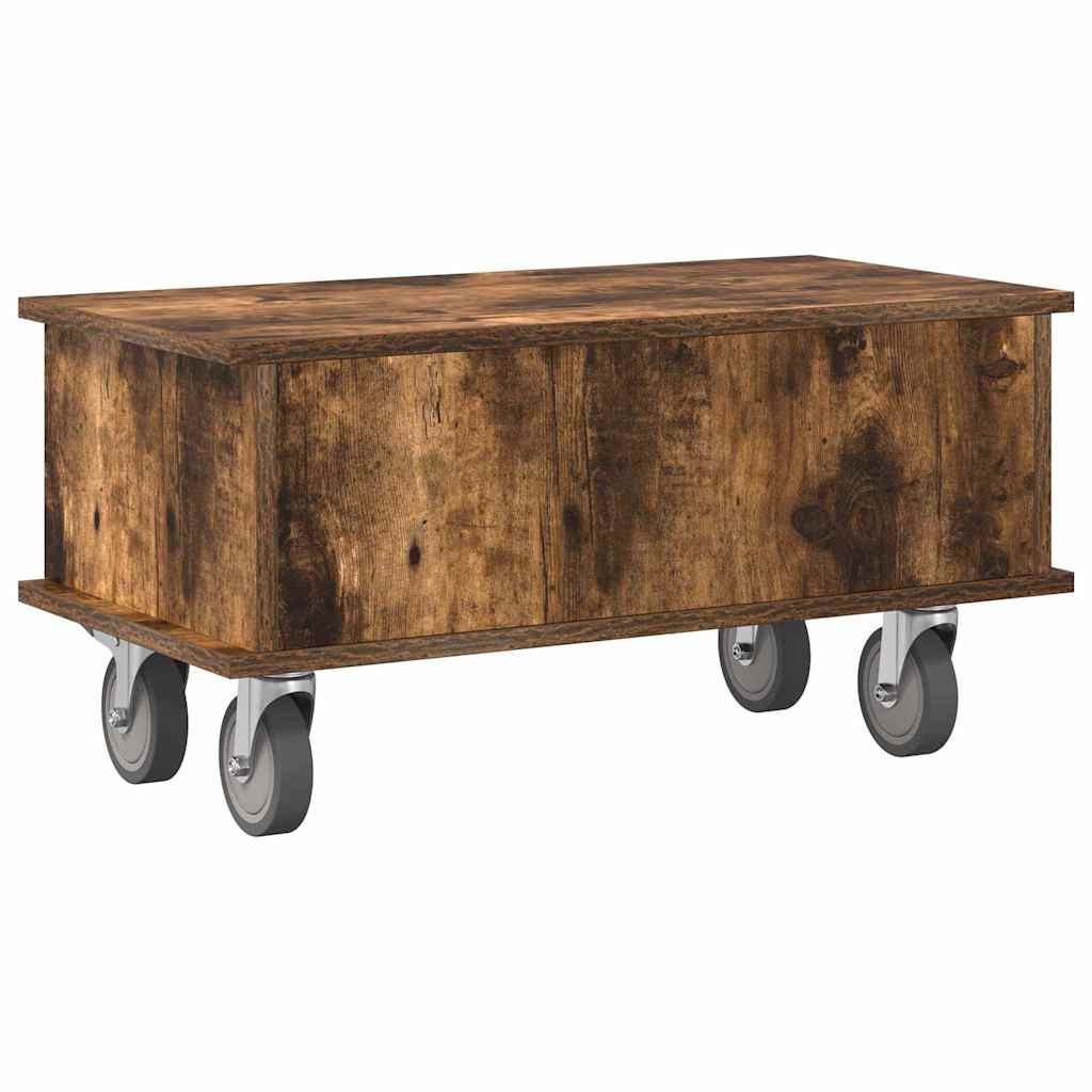 TV-standaard Gerookt eiken 68,5 x 35 x 35 cm Bewerkt hout is nu te koop bij PeponiXL, paradijselijk wonen!
