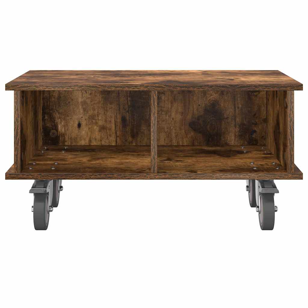 TV-standaard Gerookt eiken 68,5 x 35 x 35 cm Bewerkt hout is nu te koop bij PeponiXL, paradijselijk wonen!
