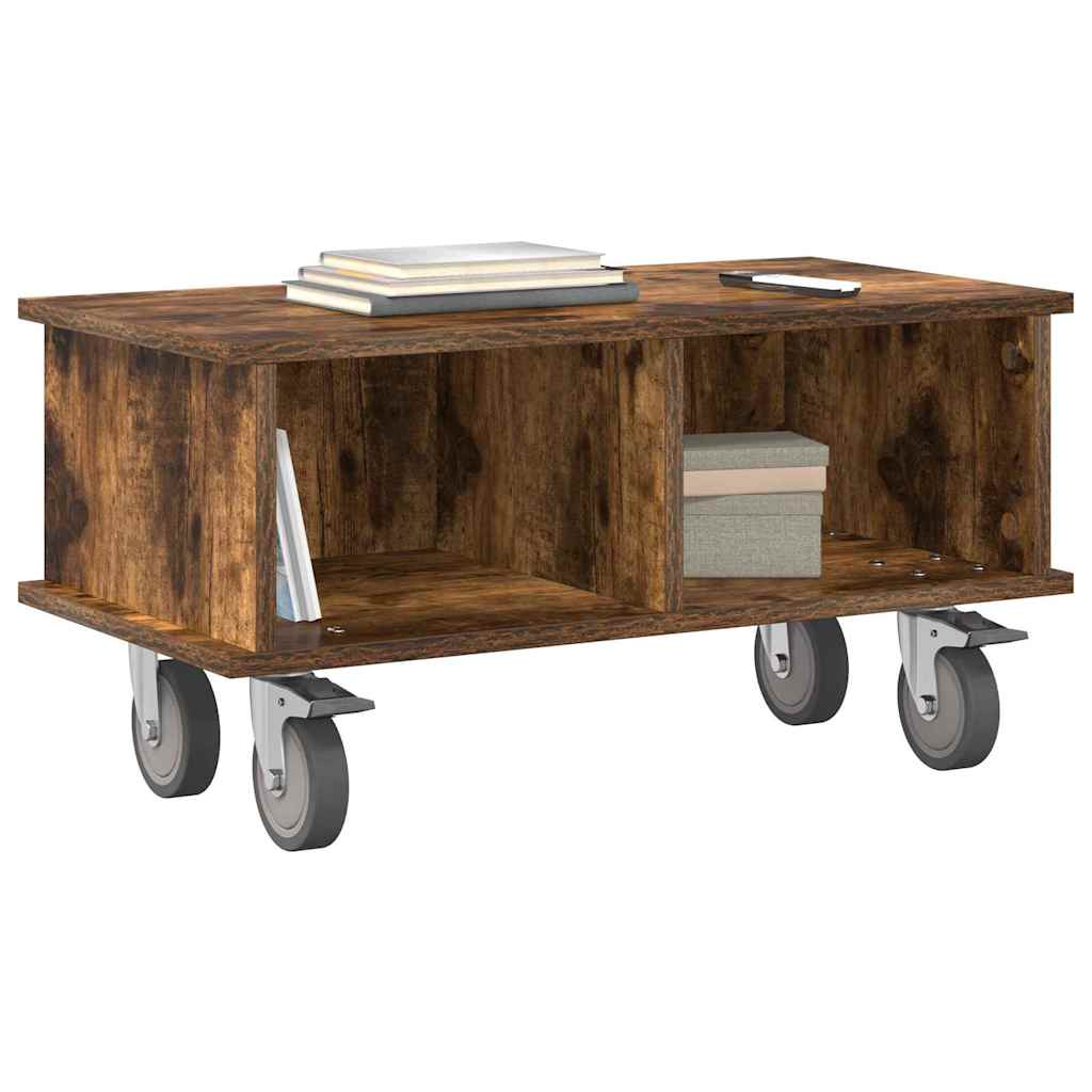 TV-standaard Gerookt eiken 68,5 x 35 x 35 cm Bewerkt hout is nu te koop bij PeponiXL, paradijselijk wonen!