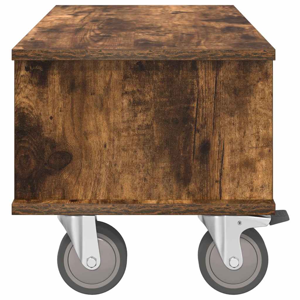 TV-standaard Gerookt eiken 68,5 x 35 x 35 cm Bewerkt hout is nu te koop bij PeponiXL, paradijselijk wonen!