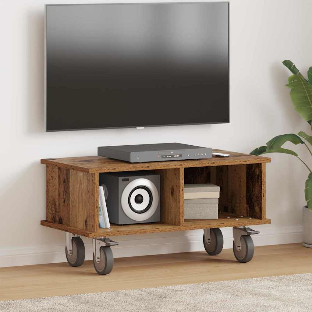 TV-standaard Oudhout 68,5 x 35 x 35 cm Bewerkt hout is nu te koop bij PeponiXL, paradijselijk wonen!