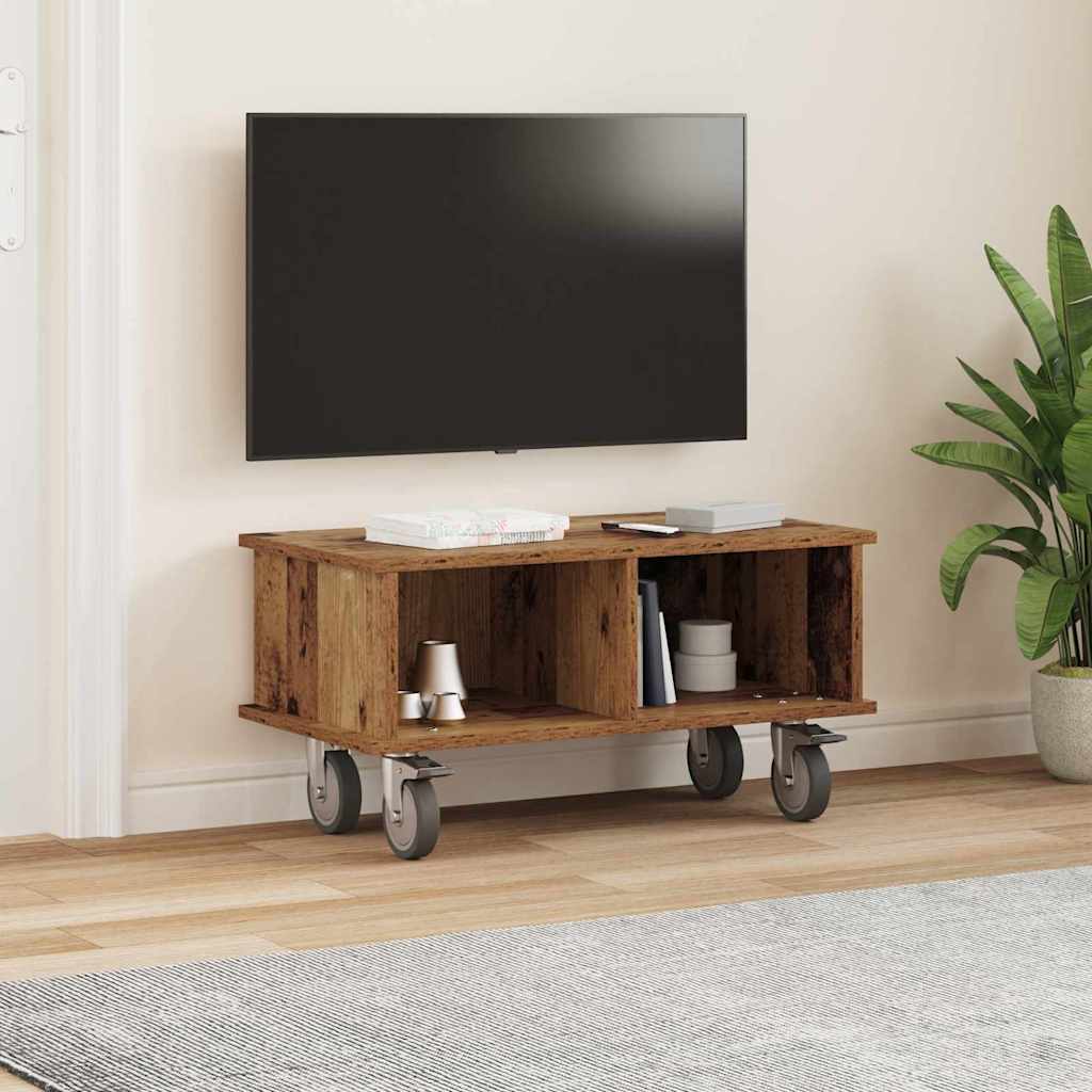 TV-standaard Oudhout 68,5 x 35 x 35 cm Bewerkt hout is nu te koop bij PeponiXL, paradijselijk wonen!