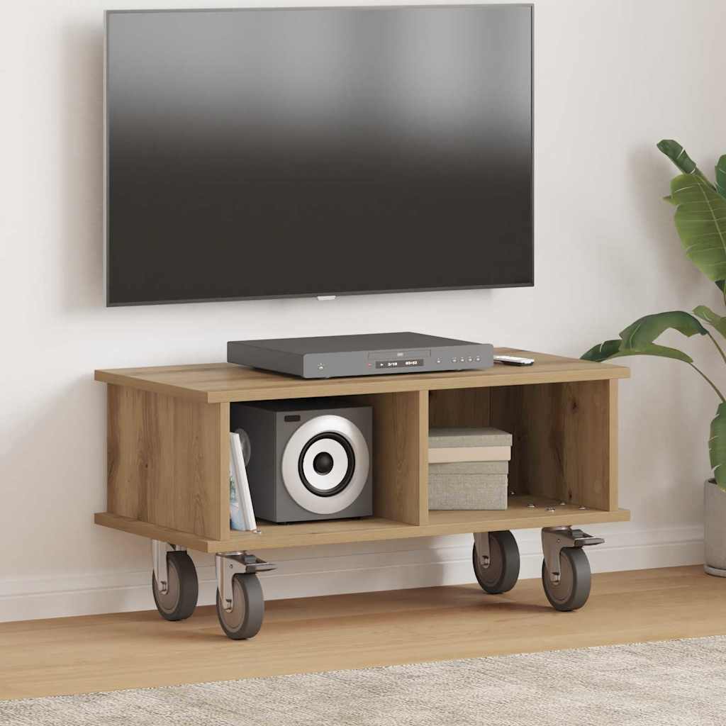 TV-standaard Artisan Eiken 68,5 x 35 x 35 cm Bewerkt hout is nu te koop bij PeponiXL, paradijselijk wonen!