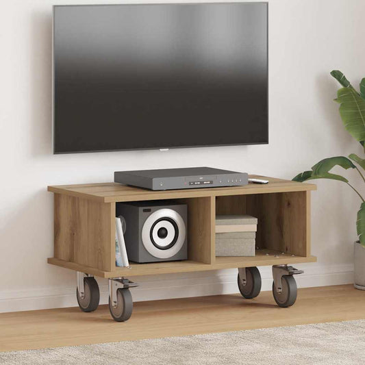 TV-standaard Artisan Eiken 68,5 x 35 x 35 cm Bewerkt hout is nu te koop bij PeponiXL, paradijselijk wonen!