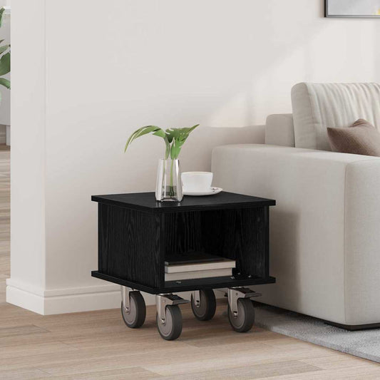 TV-standaard Zwart Eiken 37 x 35 x 35 cm Bewerkt hout is nu te koop bij PeponiXL, paradijselijk wonen!