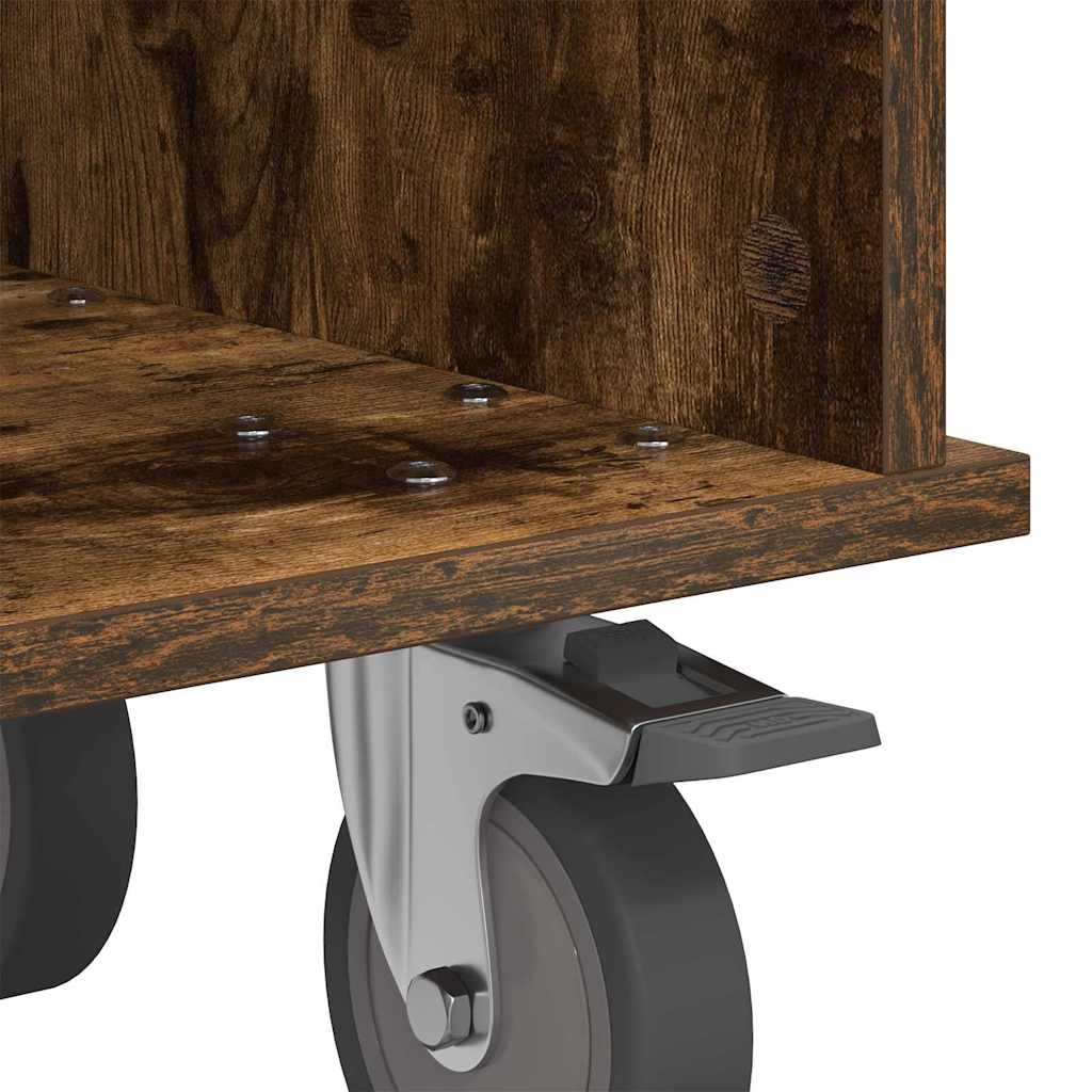 TV-standaard Gerookt eiken 37 x 35 x 35 cm Bewerkt hout is nu te koop bij PeponiXL, paradijselijk wonen!