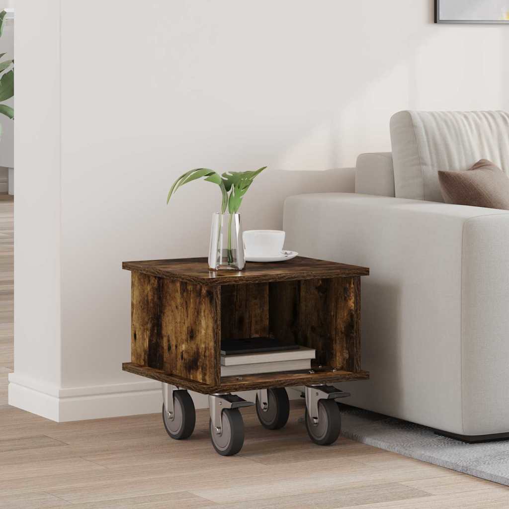 TV-standaard Gerookt eiken 37 x 35 x 35 cm Bewerkt hout is nu te koop bij PeponiXL, paradijselijk wonen!