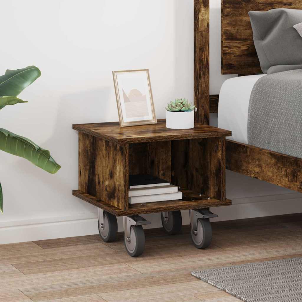 TV-standaard Gerookt eiken 37 x 35 x 35 cm Bewerkt hout is nu te koop bij PeponiXL, paradijselijk wonen!
