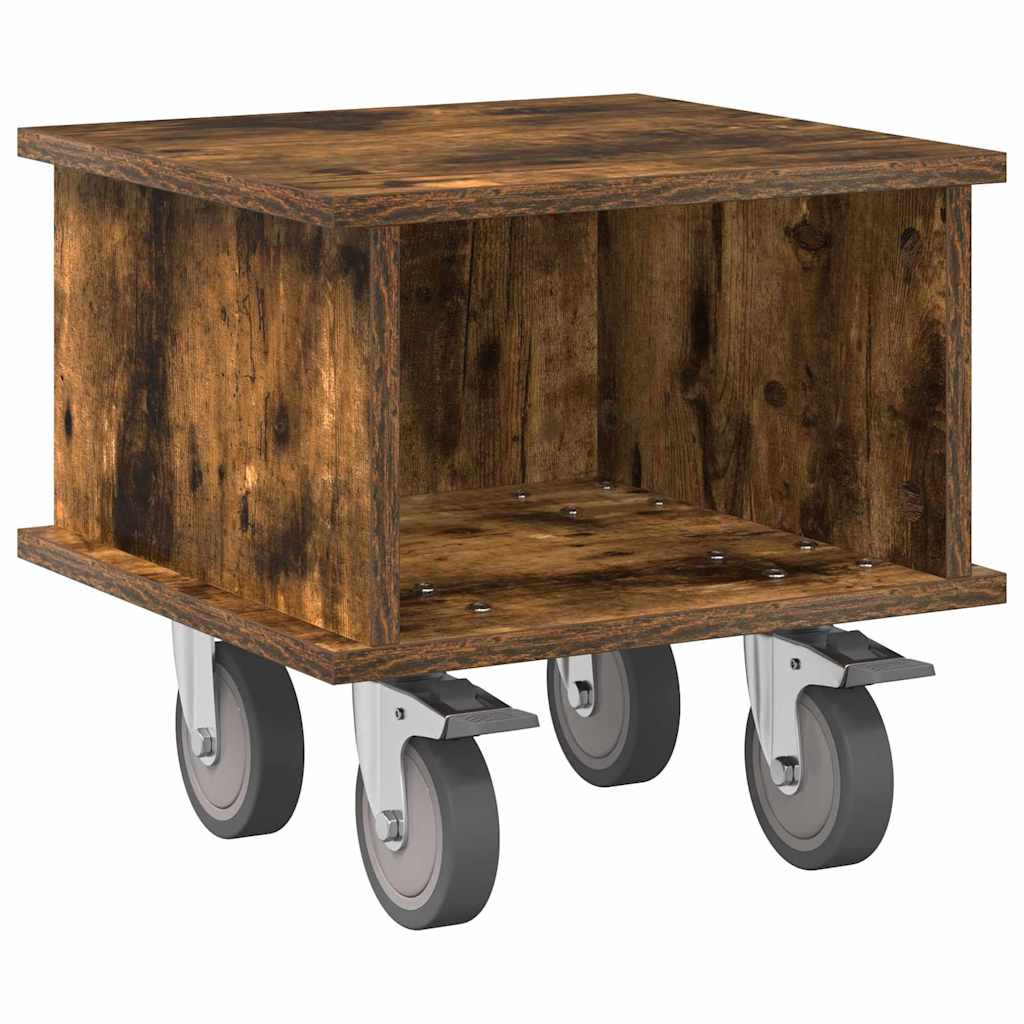TV-standaard Gerookt eiken 37 x 35 x 35 cm Bewerkt hout is nu te koop bij PeponiXL, paradijselijk wonen!