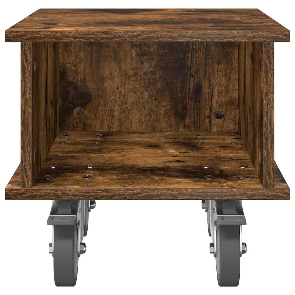 TV-standaard Gerookt eiken 37 x 35 x 35 cm Bewerkt hout is nu te koop bij PeponiXL, paradijselijk wonen!