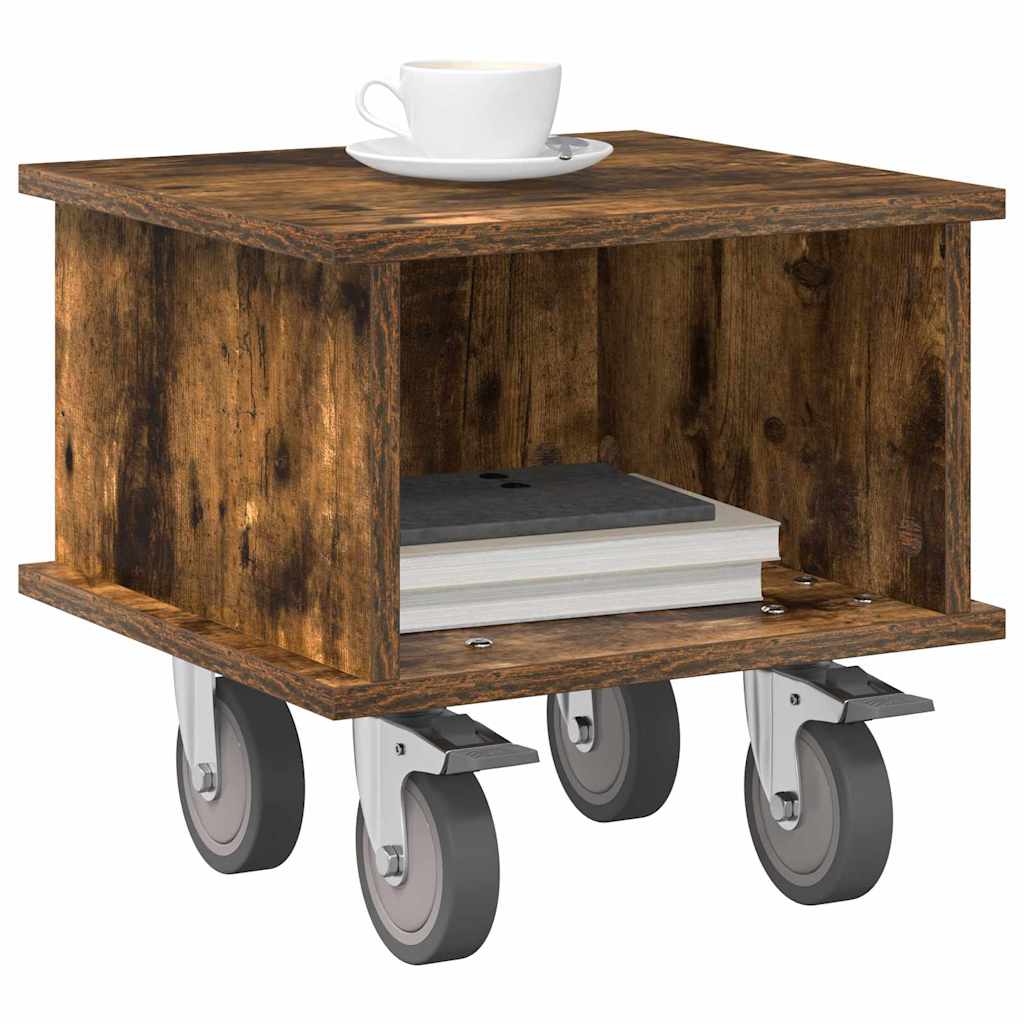 TV-standaard Gerookt eiken 37 x 35 x 35 cm Bewerkt hout is nu te koop bij PeponiXL, paradijselijk wonen!