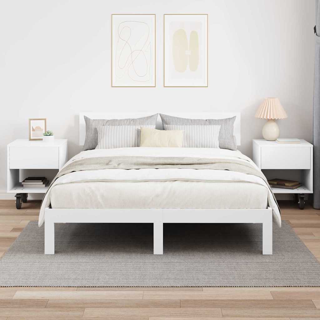 Nachtkastje 2 pcs Wit 40,5 x 40 x 48 cm Bewerkt hout is nu te koop bij PeponiXL, paradijselijk wonen!