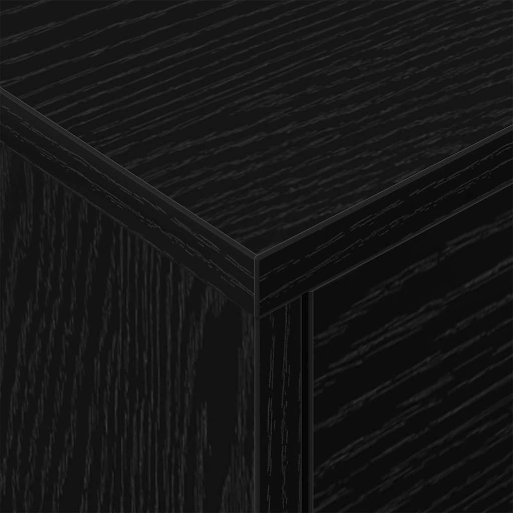 Nachtkastje 2 pcs Zwart Eiken 40,5 x 40 x 48 cm Bewerkt hout is nu te koop bij PeponiXL, paradijselijk wonen!