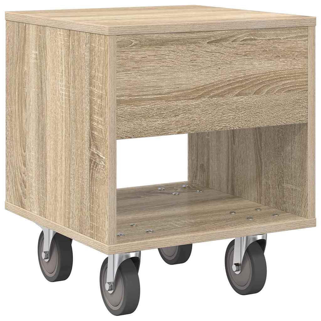 Nachtkastje Sonoma Eiken 40,5 x 40 x 48 cm Bewerkt hout is nu te koop bij PeponiXL, paradijselijk wonen!
