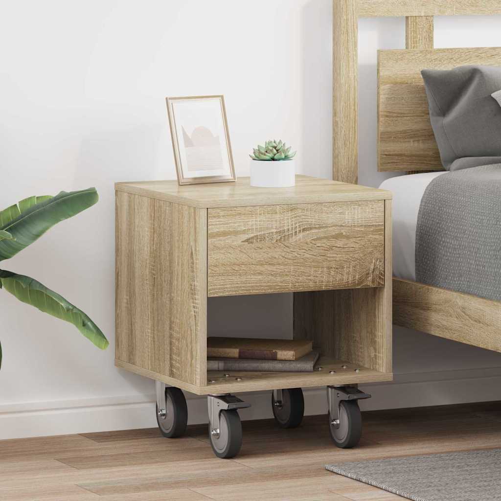 Nachtkastje 2 pcs Sonoma Eiken 40,5 x 40 x 48 cm Bewerkt hout is nu te koop bij PeponiXL, paradijselijk wonen!