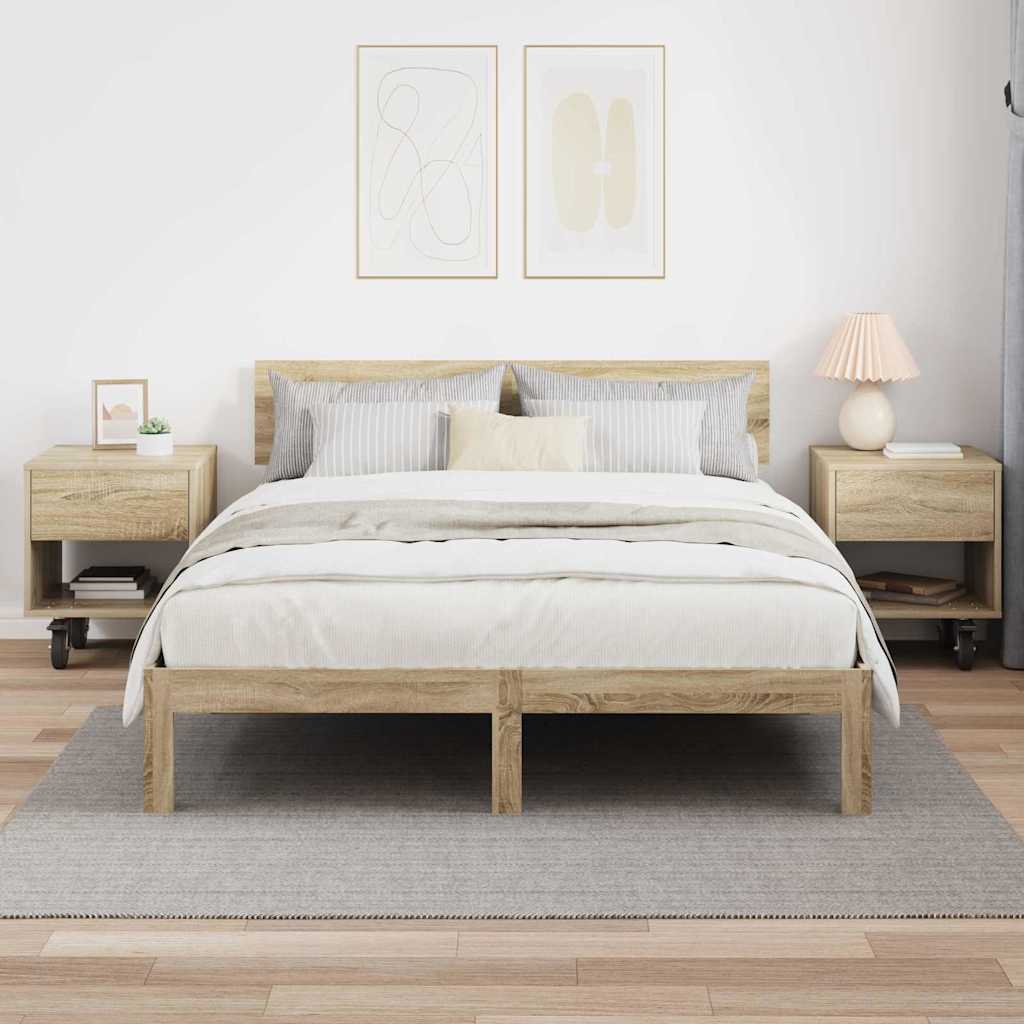 Nachtkastje 2 pcs Sonoma Eiken 40,5 x 40 x 48 cm Bewerkt hout is nu te koop bij PeponiXL, paradijselijk wonen!