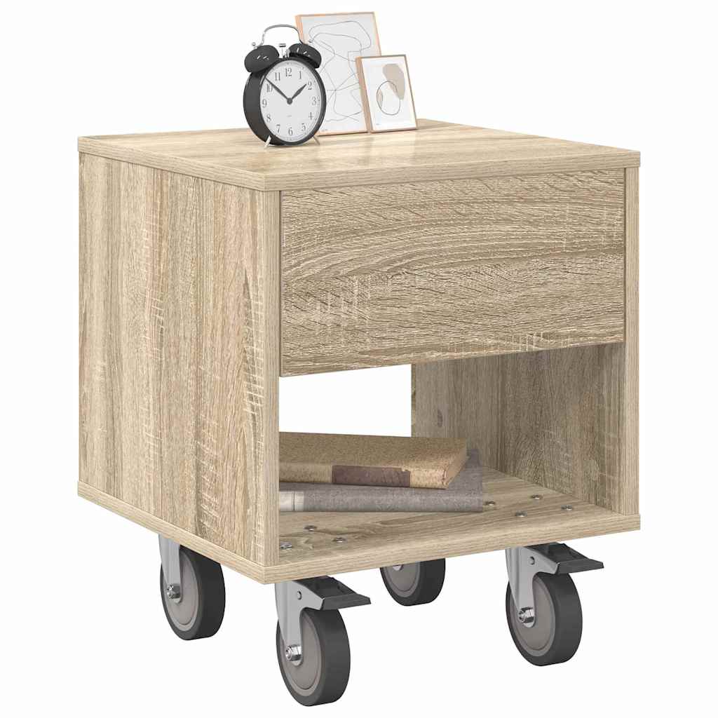 Nachtkastje 2 pcs Sonoma Eiken 40,5 x 40 x 48 cm Bewerkt hout is nu te koop bij PeponiXL, paradijselijk wonen!
