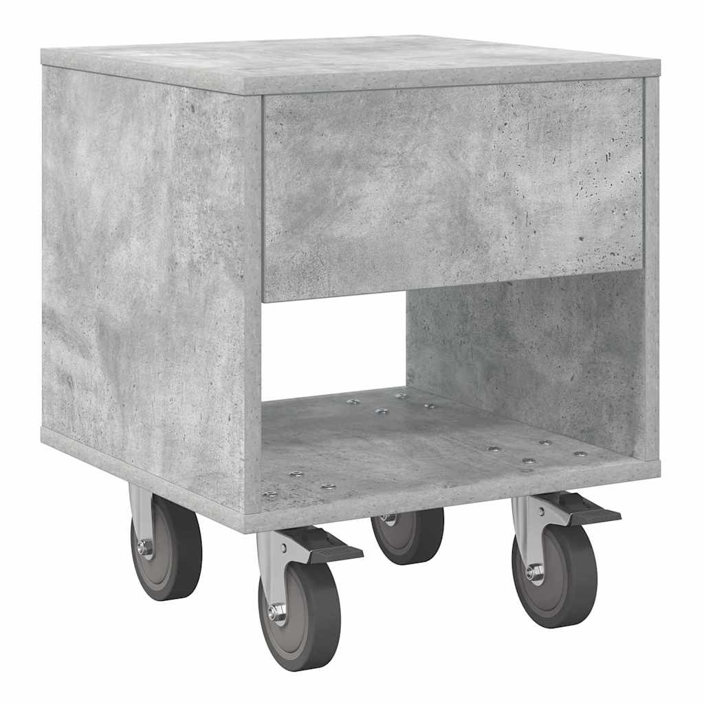 Nachtkastje Beton Grijs 40,5 x 40 x 48 cm Bewerkt hout is nu te koop bij PeponiXL, paradijselijk wonen!