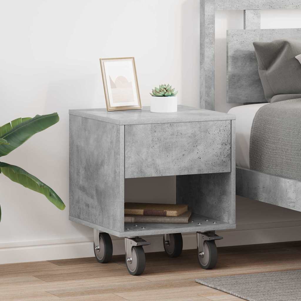 Nachtkastje 2 pcs Beton Grijs 40,5 x 40 x 48 cm Bewerkt hout is nu te koop bij PeponiXL, paradijselijk wonen!
