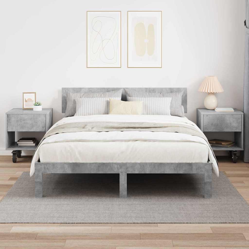 Nachtkastje 2 pcs Beton Grijs 40,5 x 40 x 48 cm Bewerkt hout is nu te koop bij PeponiXL, paradijselijk wonen!