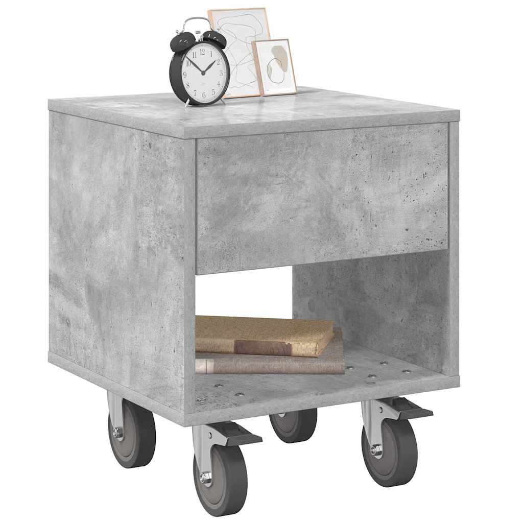 Nachtkastje 2 pcs Beton Grijs 40,5 x 40 x 48 cm Bewerkt hout is nu te koop bij PeponiXL, paradijselijk wonen!