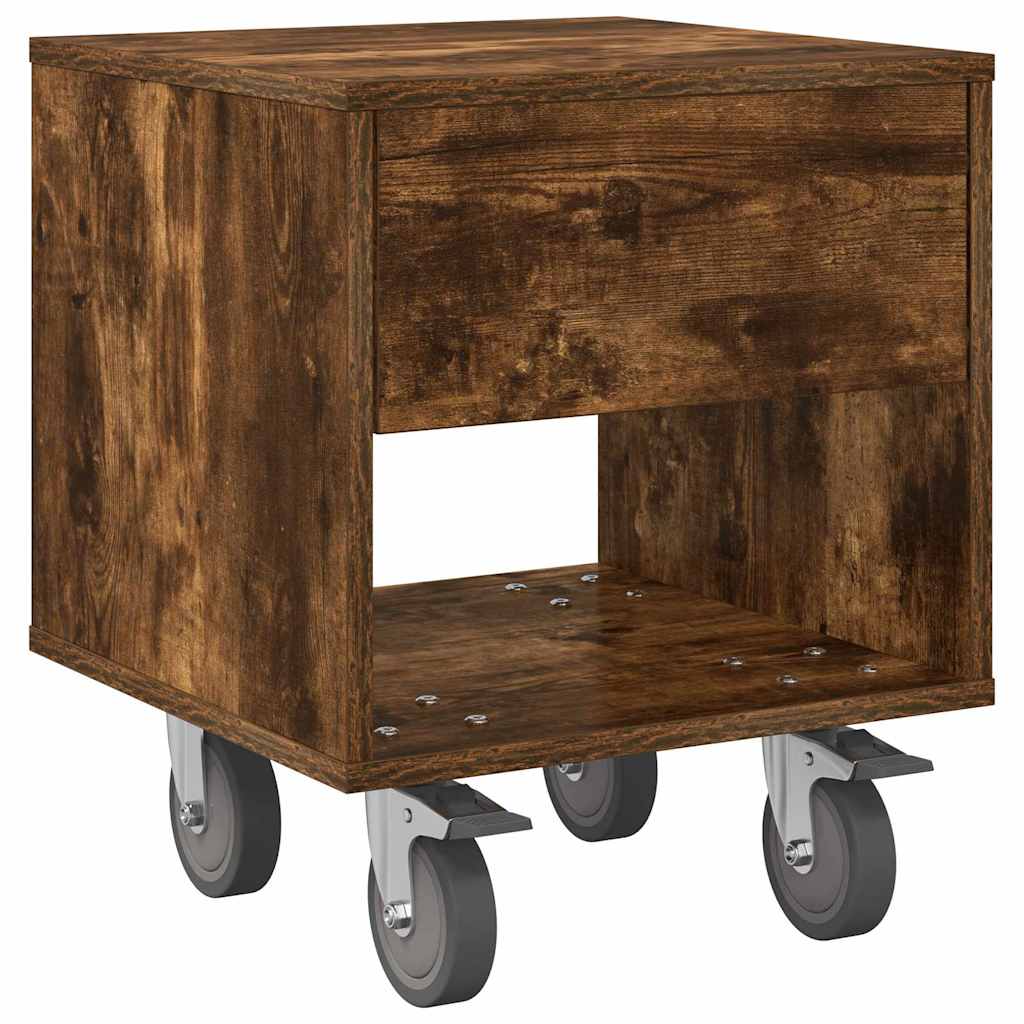 Nachtkastje 2 pcs Gerookt eiken 40,5 x 40 x 48 cm Bewerkt hout is nu te koop bij PeponiXL, paradijselijk wonen!