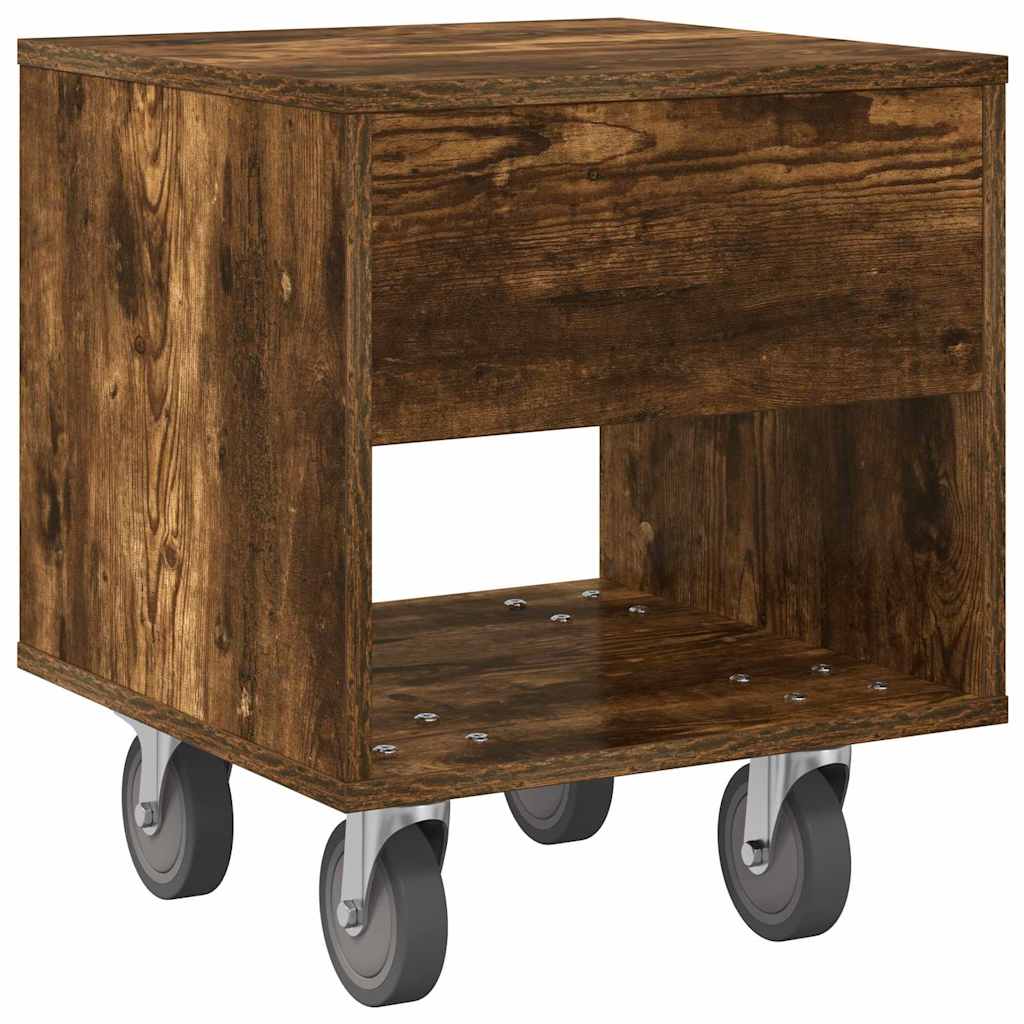 Nachtkastje 2 pcs Gerookt eiken 40,5 x 40 x 48 cm Bewerkt hout is nu te koop bij PeponiXL, paradijselijk wonen!