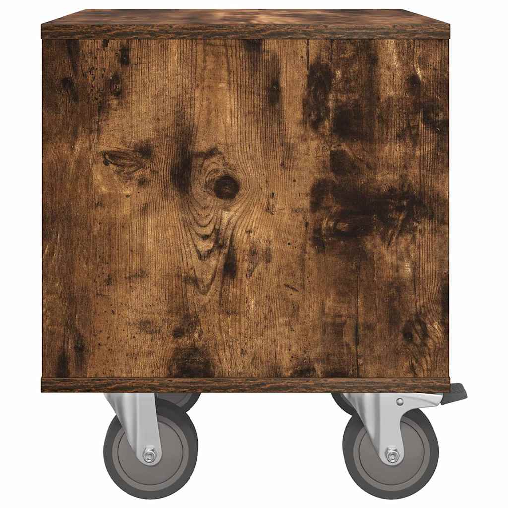 Nachtkastje 2 pcs Gerookt eiken 40,5 x 40 x 48 cm Bewerkt hout is nu te koop bij PeponiXL, paradijselijk wonen!