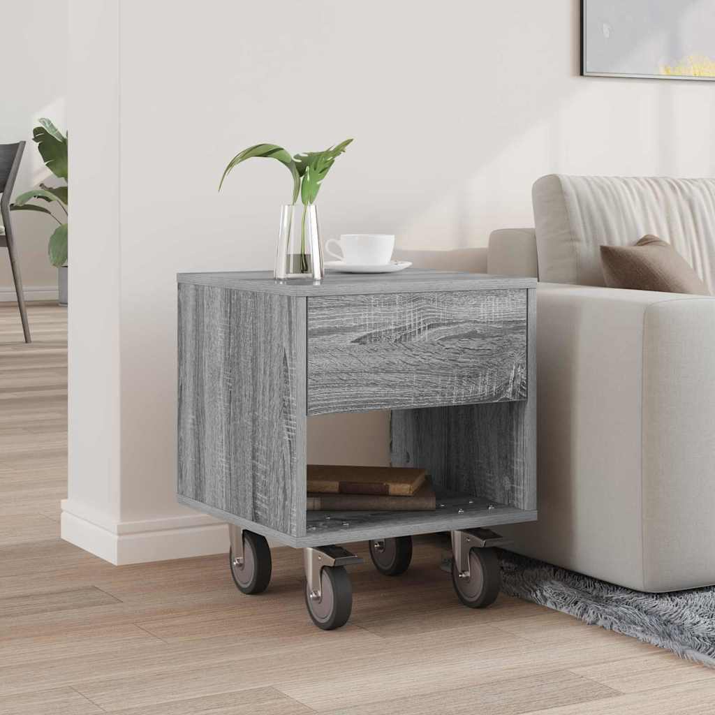 Nachtkastje Grijs Sonoma 40,5 x 40 x 48 cm Bewerkt hout is nu te koop bij PeponiXL, paradijselijk wonen!