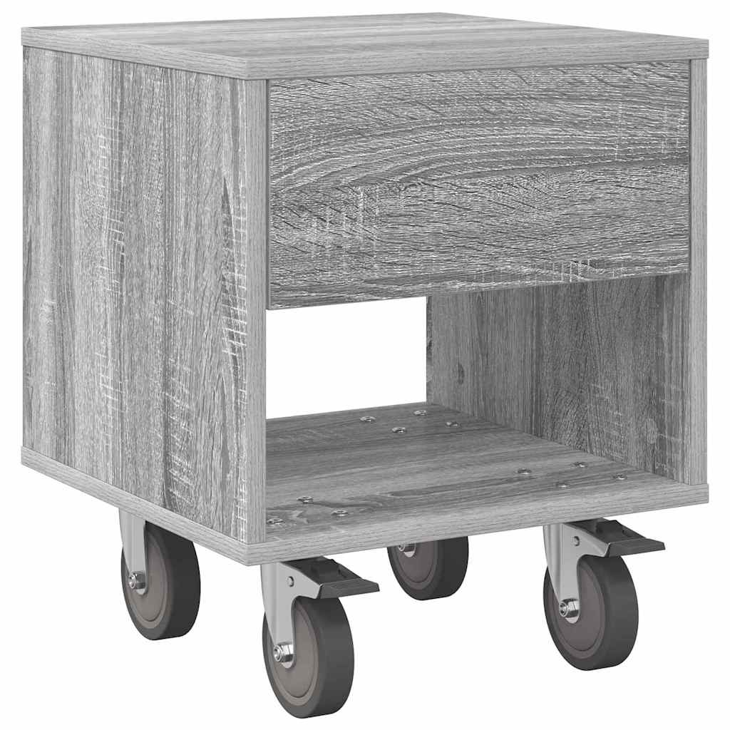 Nachtkastje Grijs Sonoma 40,5 x 40 x 48 cm Bewerkt hout is nu te koop bij PeponiXL, paradijselijk wonen!