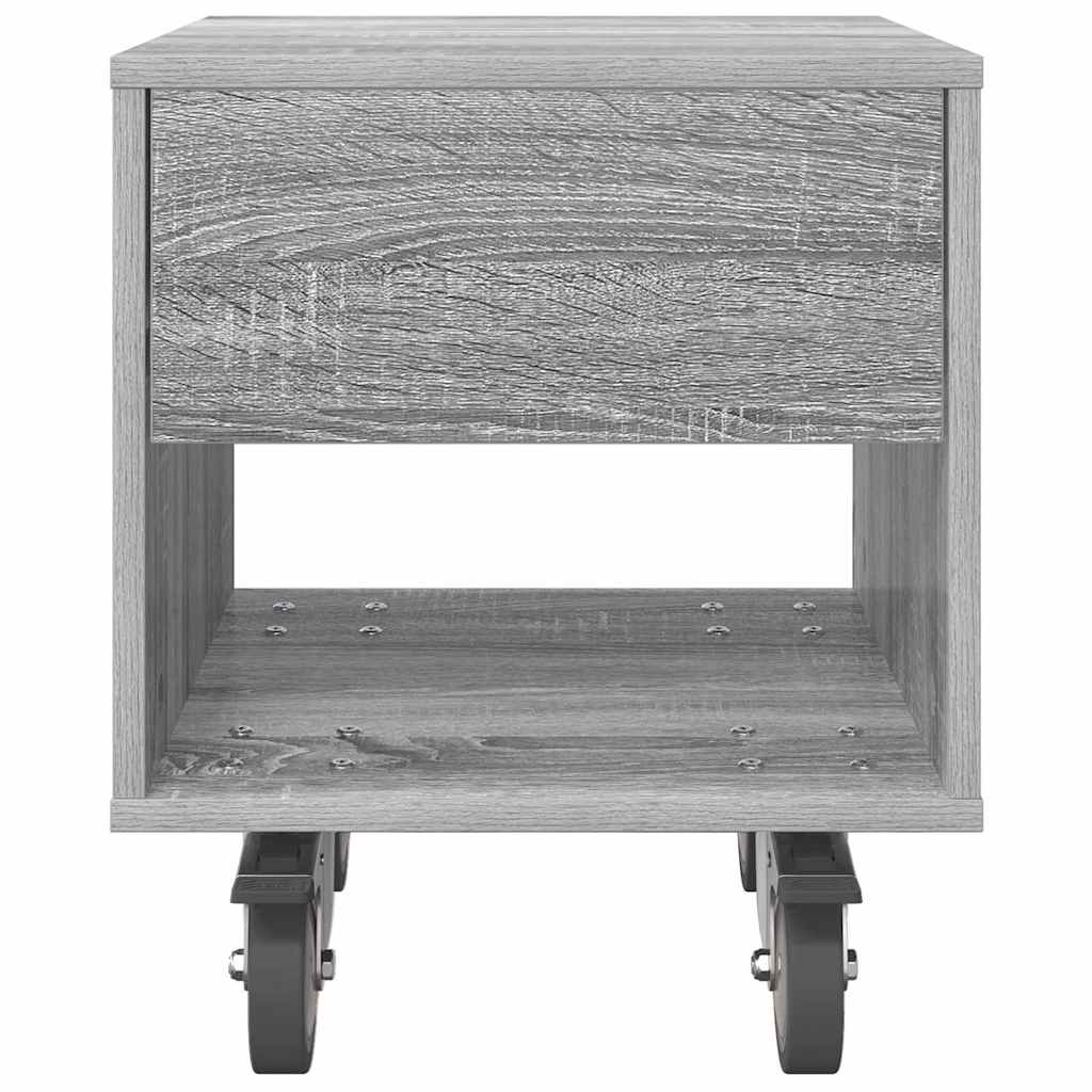 Nachtkastje Grijs Sonoma 40,5 x 40 x 48 cm Bewerkt hout is nu te koop bij PeponiXL, paradijselijk wonen!