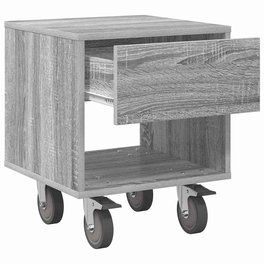 Nachtkastje 2 pcs Grijs Sonoma 40,5 x 40 x 48 cm Bewerkt hout is nu te koop bij PeponiXL, paradijselijk wonen!