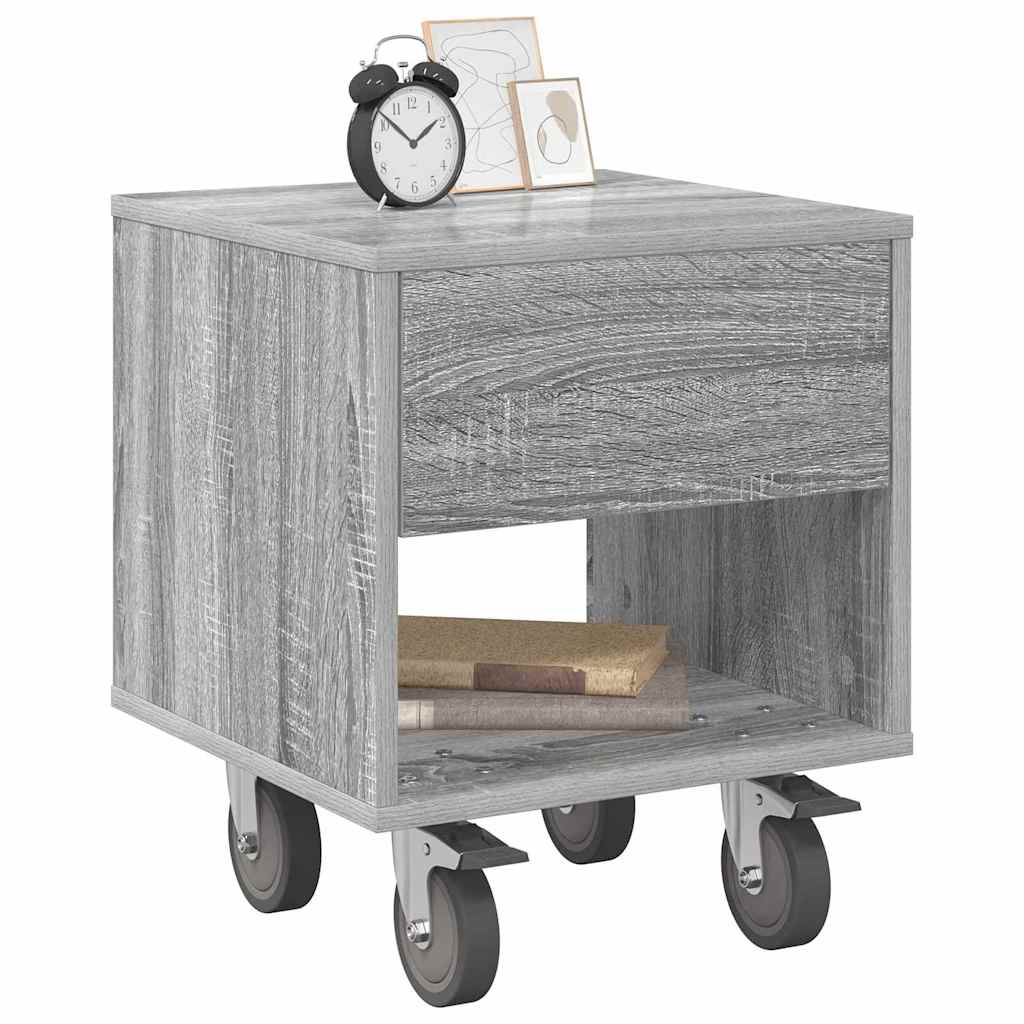 Nachtkastje 2 pcs Grijs Sonoma 40,5 x 40 x 48 cm Bewerkt hout is nu te koop bij PeponiXL, paradijselijk wonen!