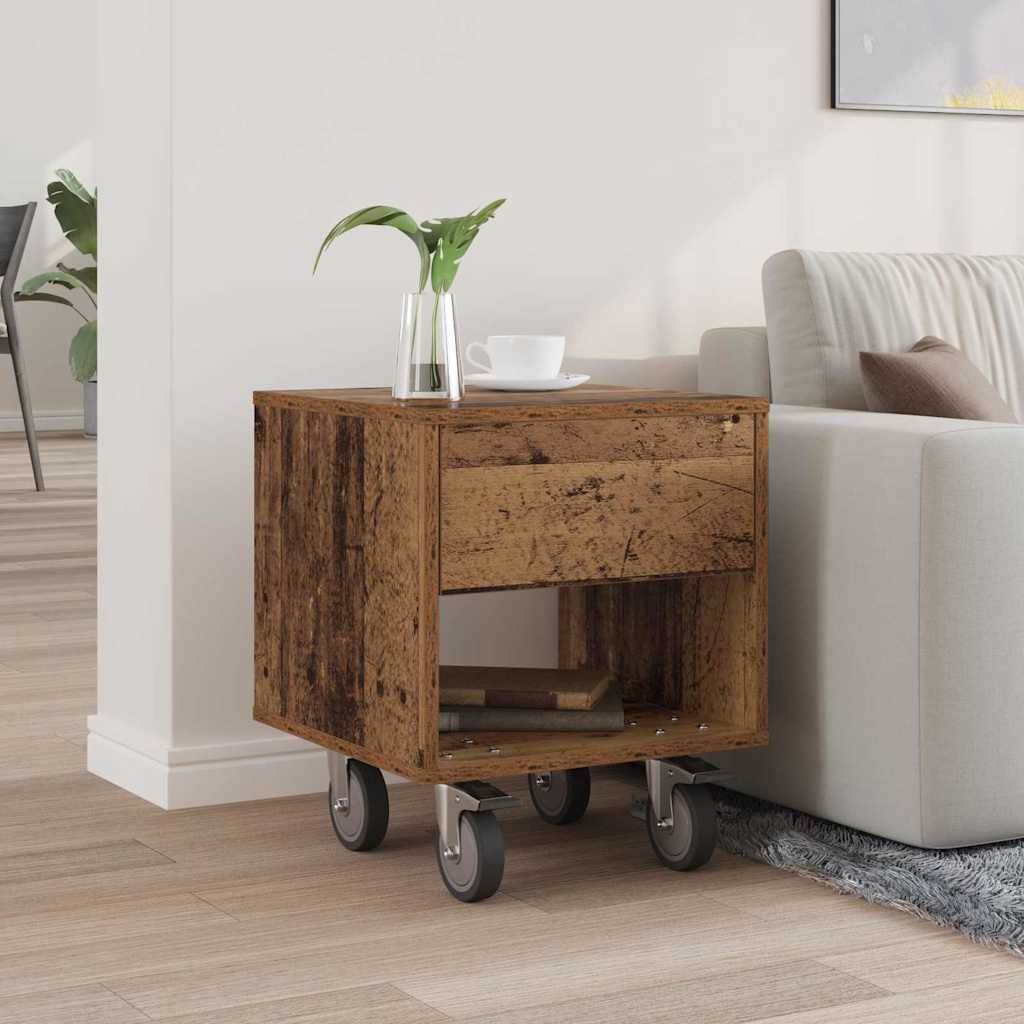 Nachtkastje Oudhout 40,5 x 40 x 48 cm Bewerkt hout is nu te koop bij PeponiXL, paradijselijk wonen!