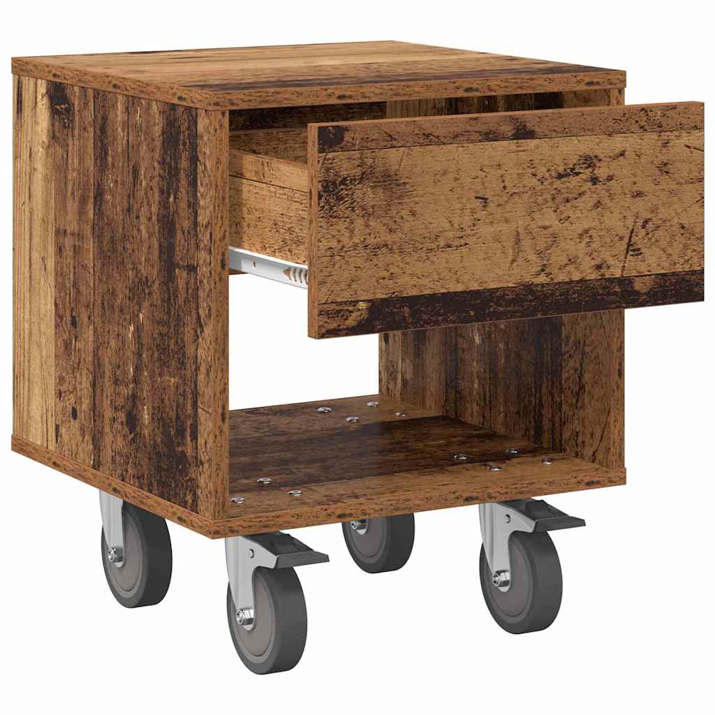 Nachtkastje Oudhout 40,5 x 40 x 48 cm Bewerkt hout is nu te koop bij PeponiXL, paradijselijk wonen!