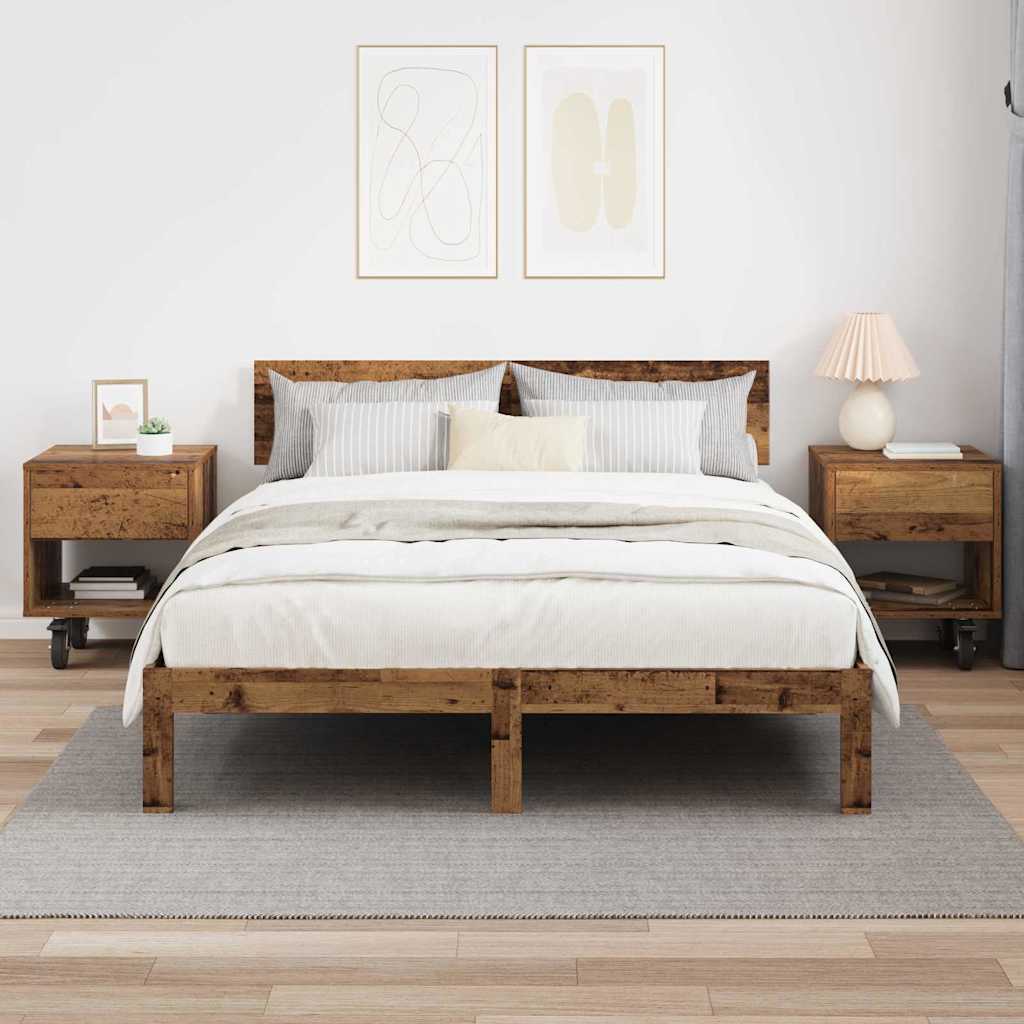 Nachtkastje 2 pcs Oudhout 40,5 x 40 x 48 cm Bewerkt hout is nu te koop bij PeponiXL, paradijselijk wonen!