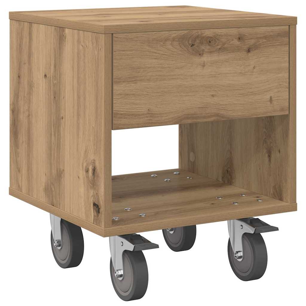 Nachtkastje 2 pcs Artisan Eiken 40,5 x 40 x 48 cm Bewerkt hout is nu te koop bij PeponiXL, paradijselijk wonen!