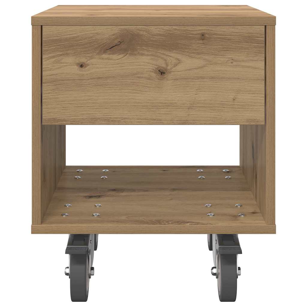 Nachtkastje 2 pcs Artisan Eiken 40,5 x 40 x 48 cm Bewerkt hout is nu te koop bij PeponiXL, paradijselijk wonen!