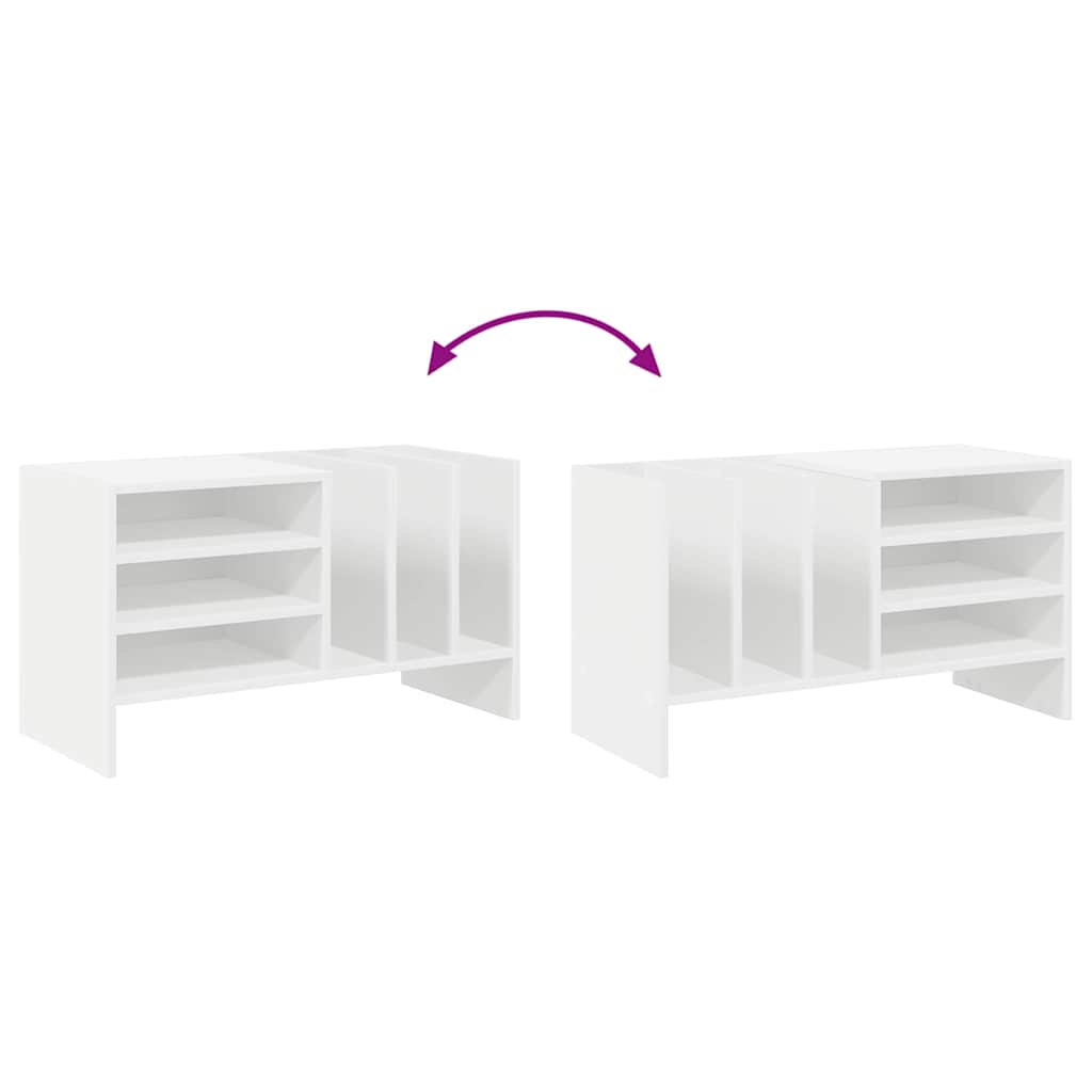 Platenkast met plank Wit 78.5 x 35 x 45 cm Bewerkt hout is nu te koop bij PeponiXL, paradijselijk wonen!