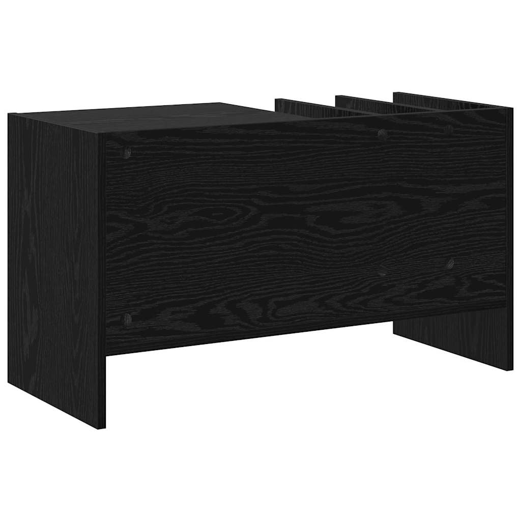 Platenkast met plank Zwart Eiken 78.5 x 35 x 45 cm Bewerkt hout is nu te koop bij PeponiXL, paradijselijk wonen!