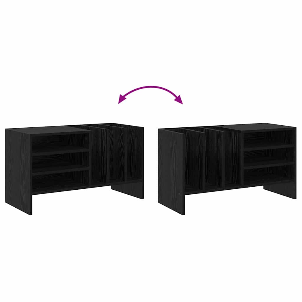 Platenkast met plank Zwart Eiken 78.5 x 35 x 45 cm Bewerkt hout is nu te koop bij PeponiXL, paradijselijk wonen!